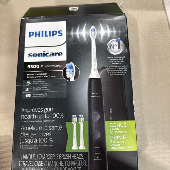 Philips Sonicare ProtectiveClean 5300 Rechargeable Electric Toothbrush Black - Picture 1 of 2